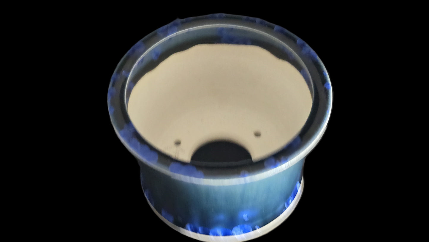Bonsai Pot, Blue Crystal Round 12-25 - 4.5" X 3" (Copy)
