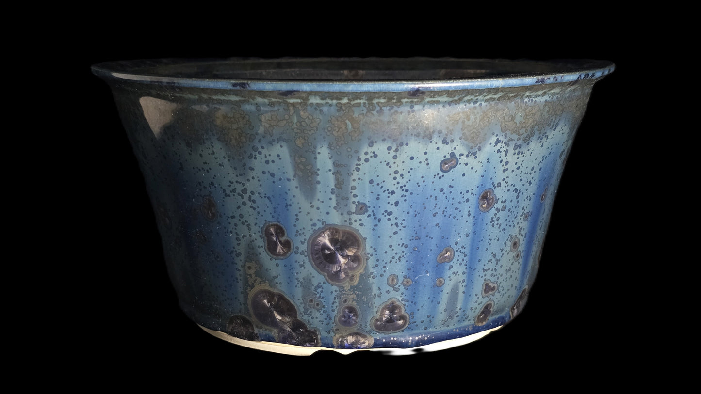 Bonsai Pot, Blue Crystal Round 12-25 - 10.25" X 5"