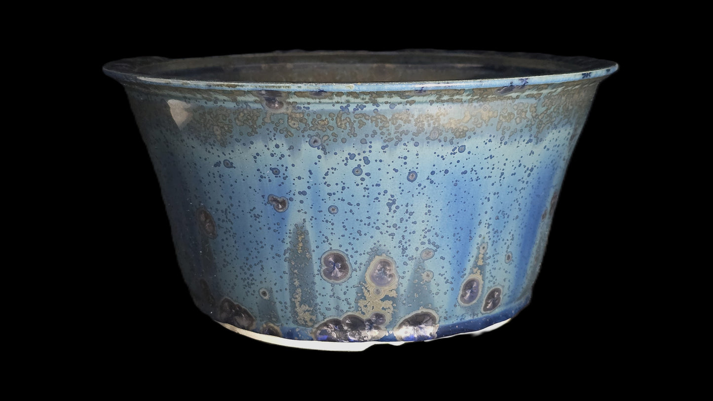 Bonsai Pot, Blue Crystal Round 12-25 - 10.25" X 5"