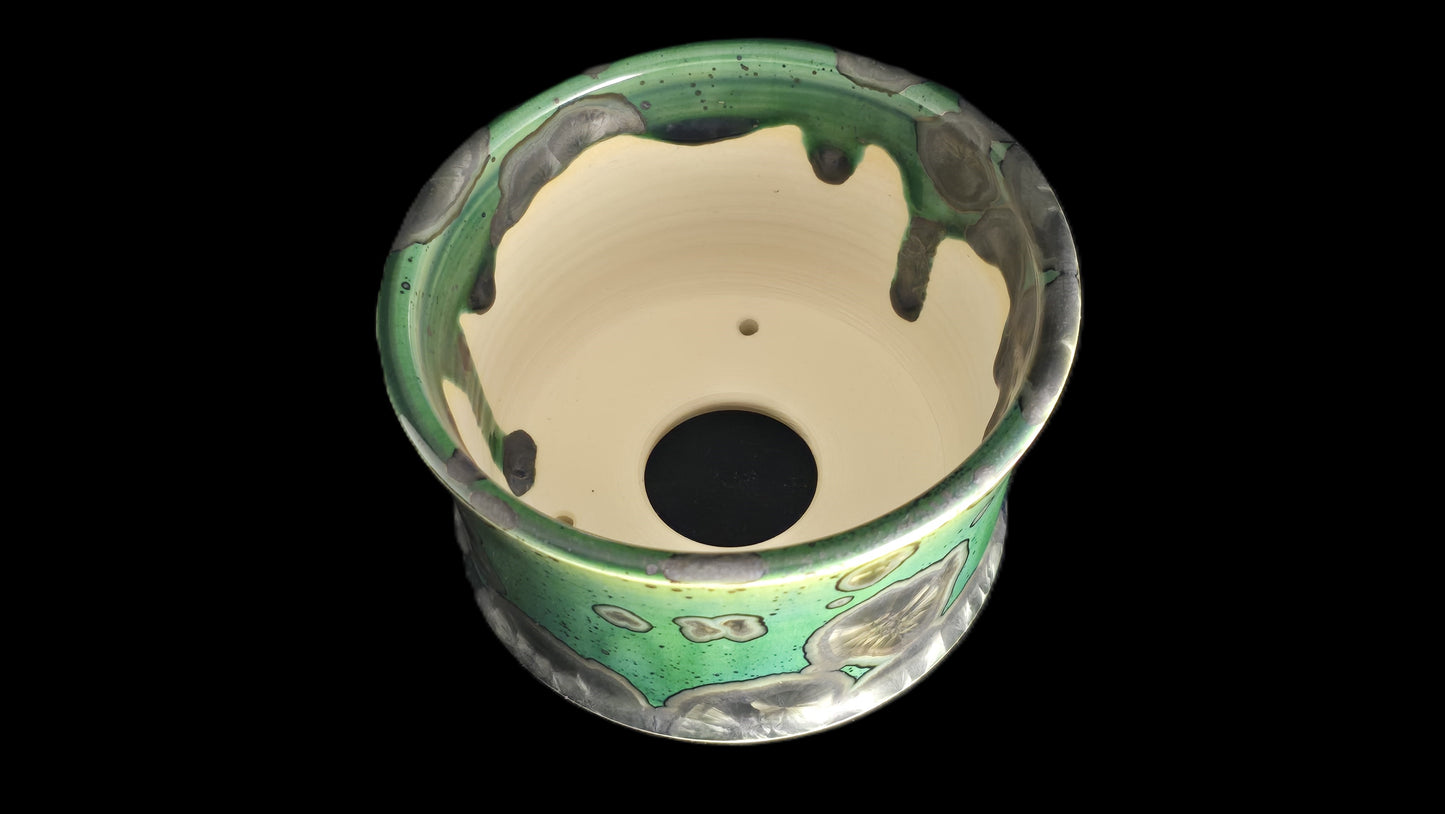 Bonsai Pot, Silver Crystal Round 12-25 - 5" X 3"