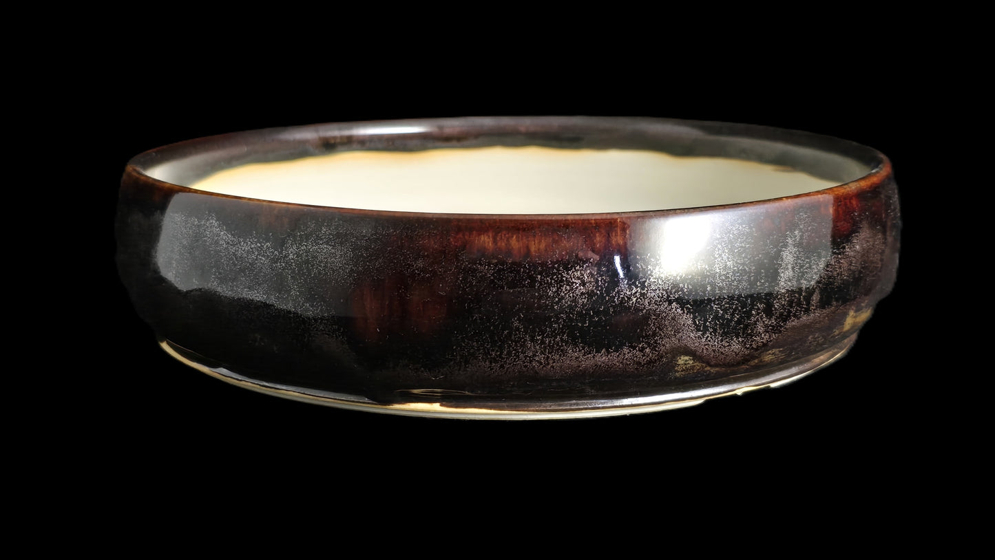 Bonsai Pot, Coffee Flame Round 12-25 - 9" X 2"