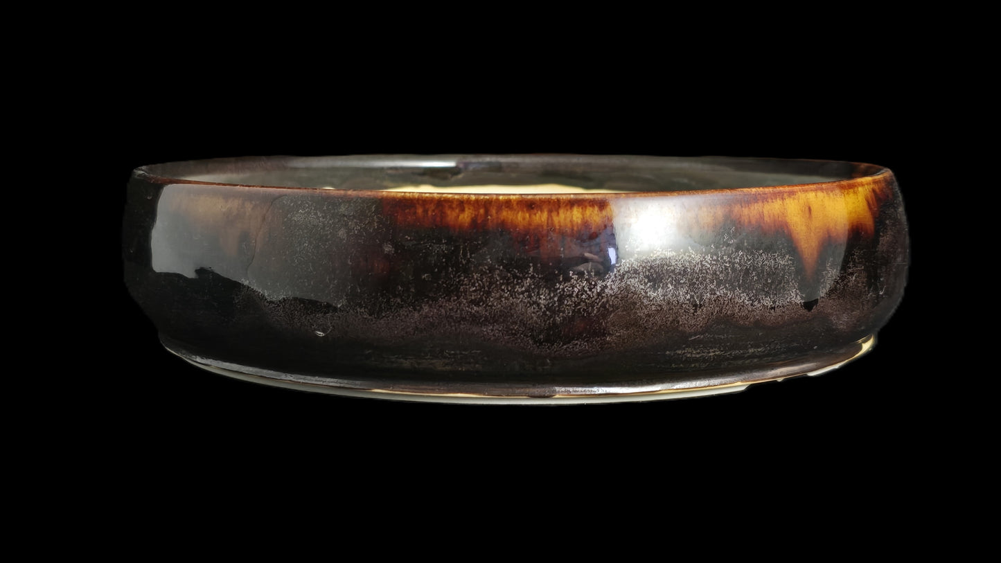 Bonsai Pot, Coffee Flame Round 12-25 - 9" X 2"