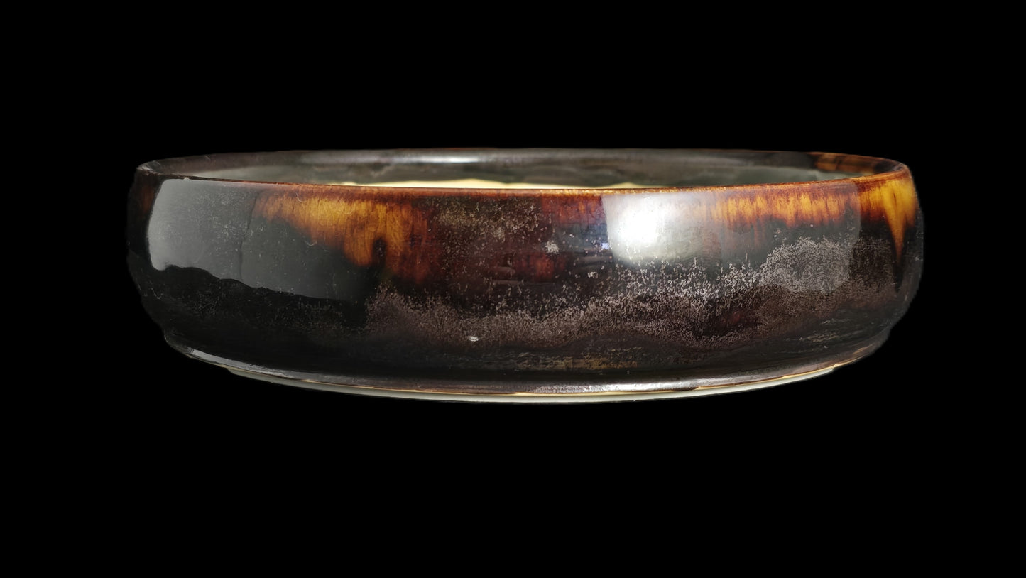 Bonsai Pot, Coffee Flame Round 12-25 - 9" X 2"