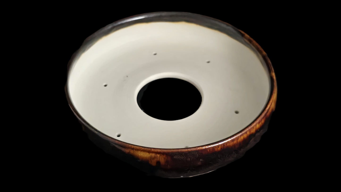 Bonsai Pot, Coffee Flame Round 12-25 - 9" X 2"