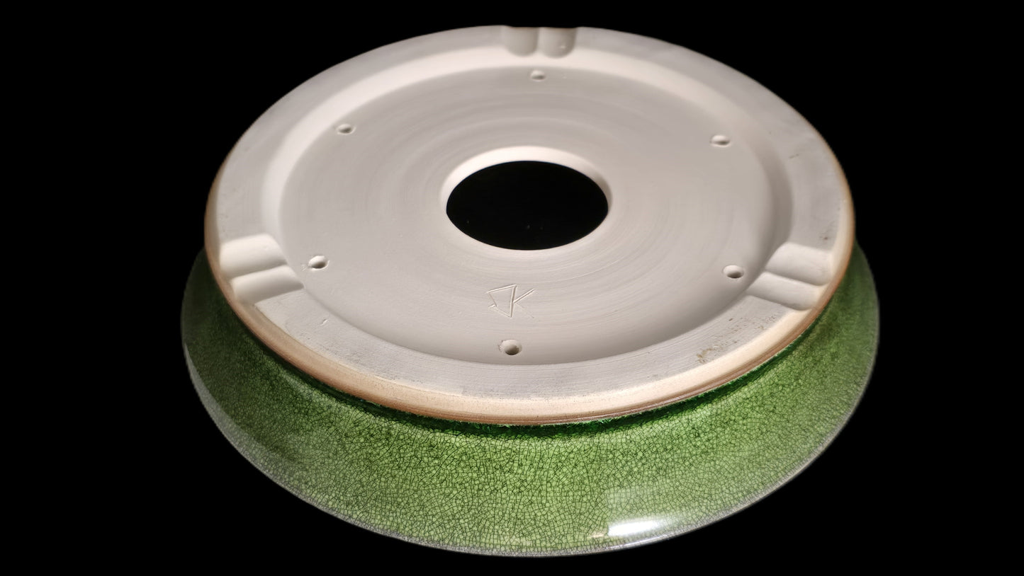 Bonsai Pot, Green Crackle Round 12-25 - 9" X 1.75"