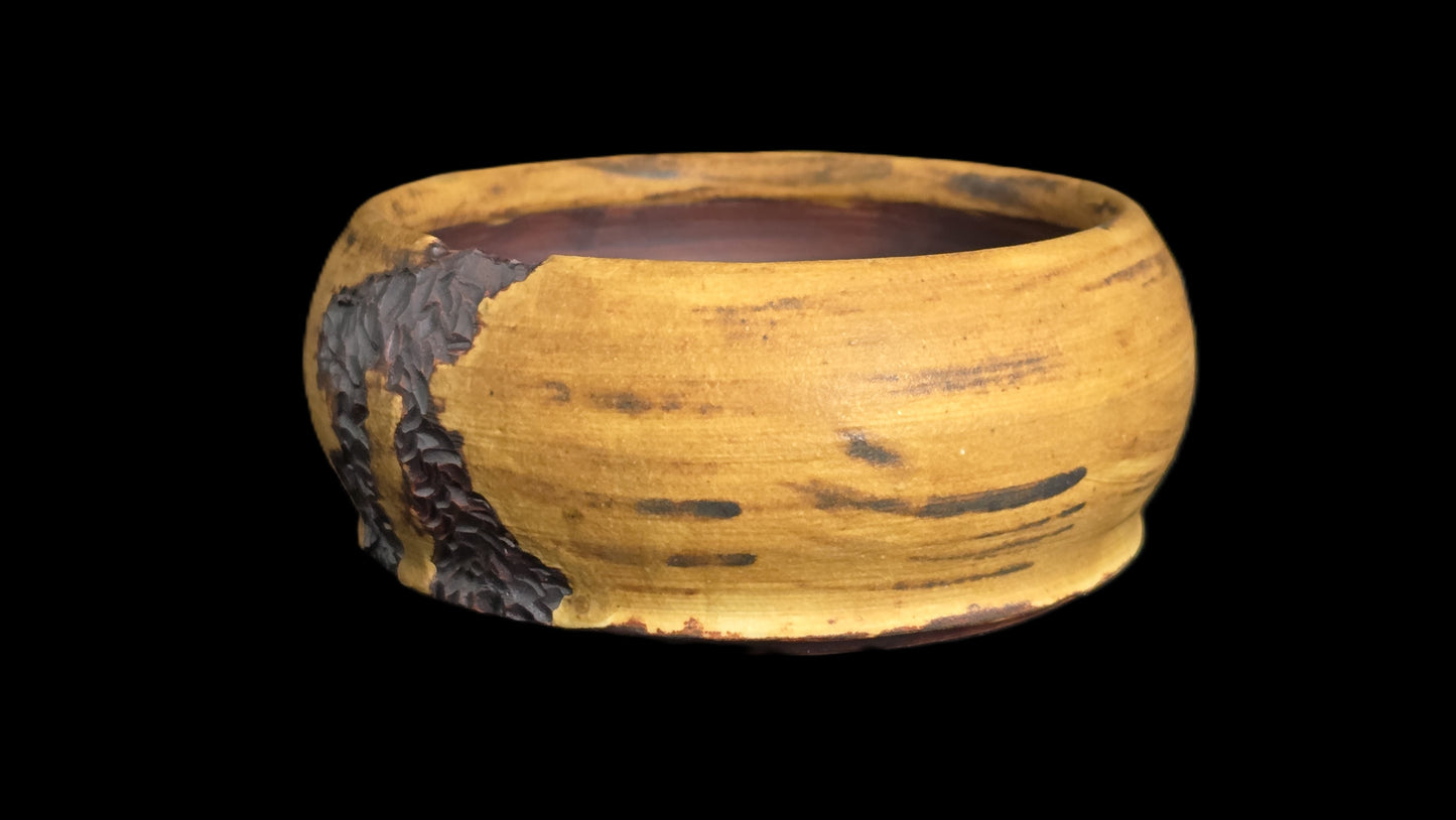 Bonsai Pot, Mustard Round 12-25 - 4.5" X 2"