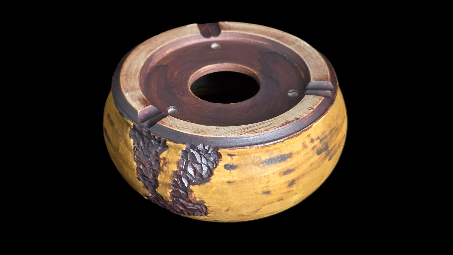 Bonsai Pot, Mustard Round 12-25 - 4.5" X 2"