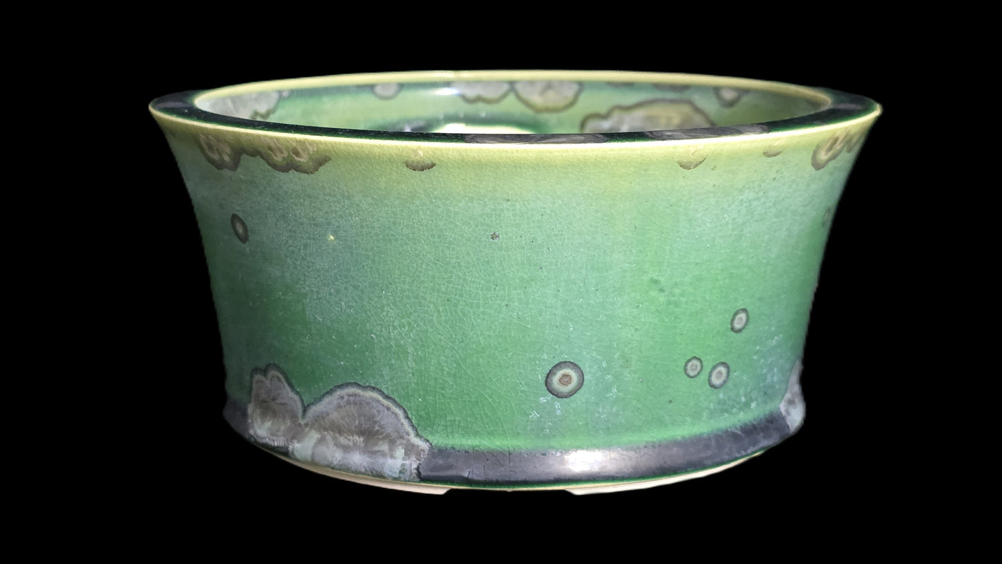 Bonsai Pot, Green  Round 12-25 - 6.5" X 3"