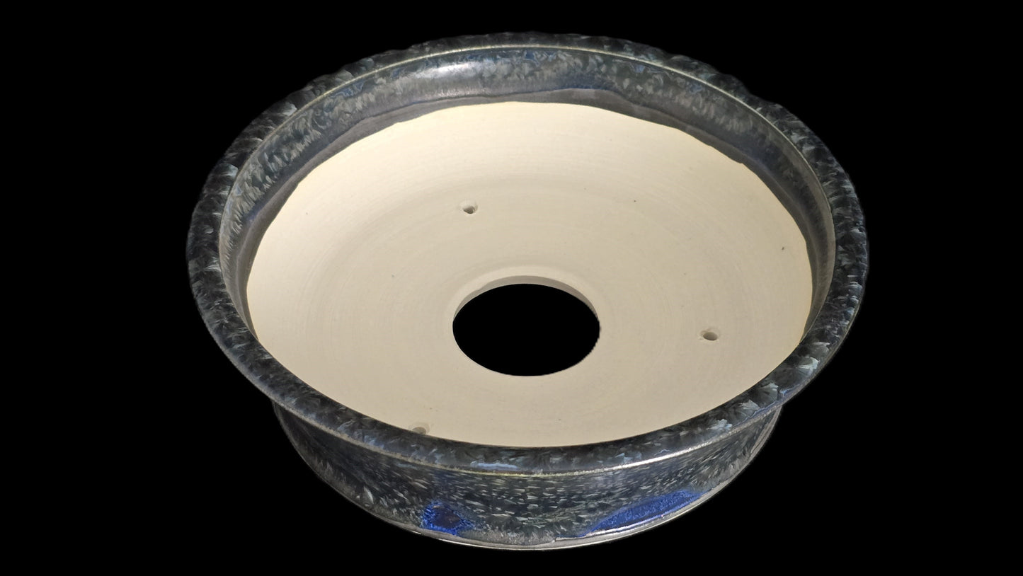 Bonsai Pot, Textured crystal Round 12-25 - 7.5" X 2"