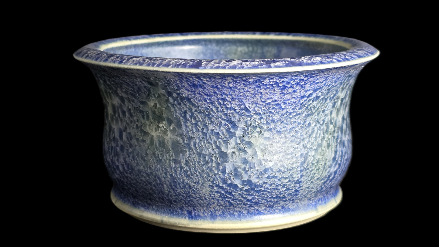 Bonsai Pot, Crystalline Round 1-26 - 4.75" X 2.5" Baby Blue Texture