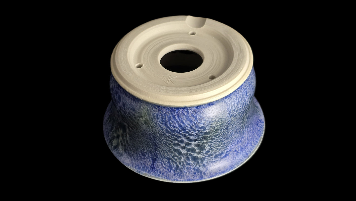 Bonsai Pot, Crystalline Round 1-26 - 4.75" X 2.5" Baby Blue Texture