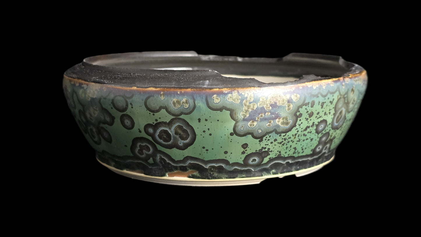 Bonsai Pot, Ripped Rim Round 1-26 - 8.25" X 3"