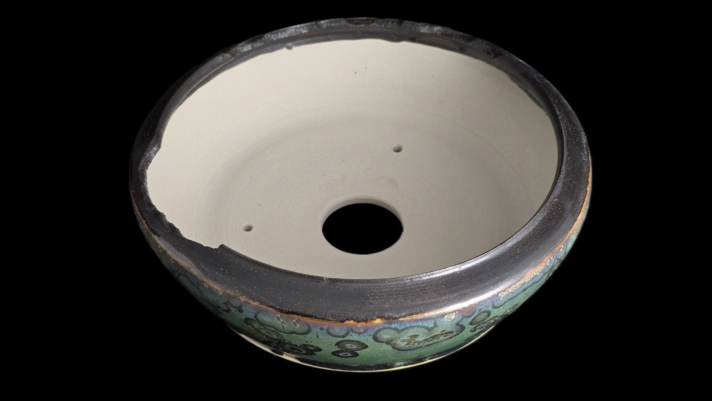 Bonsai Pot, Ripped Rim Round 1-26 - 8.25" X 3"