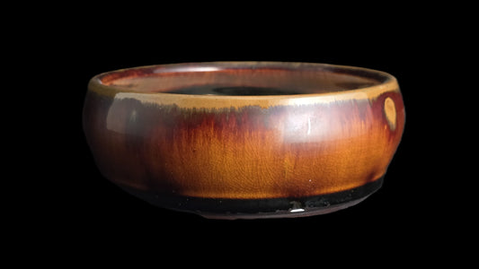 Bonsai Pot, Lava Glaze Round 1-26 - 5.5" X 2"