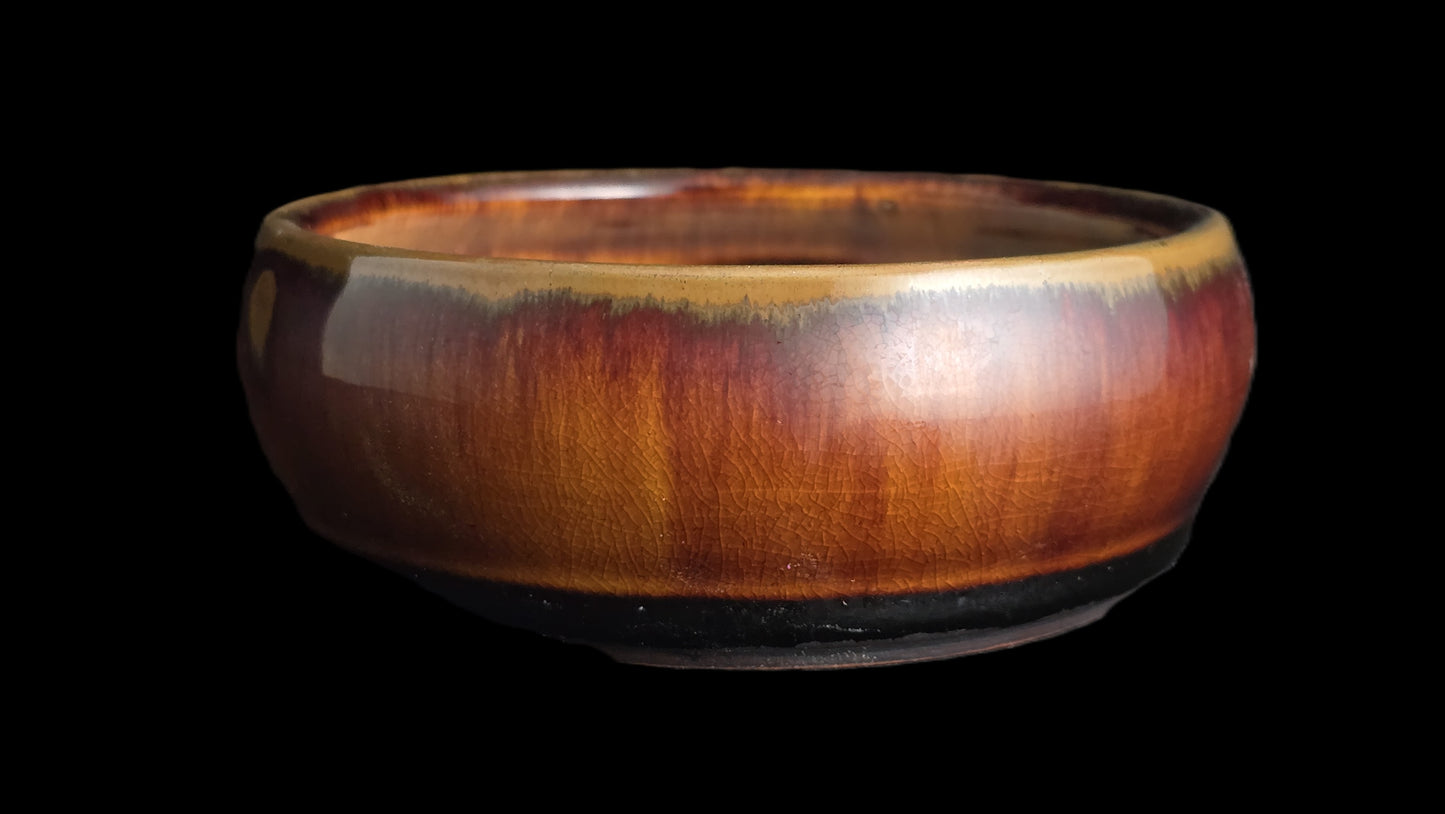 Bonsai Pot, Lava Glaze Round 1-26 - 5.5" X 2"