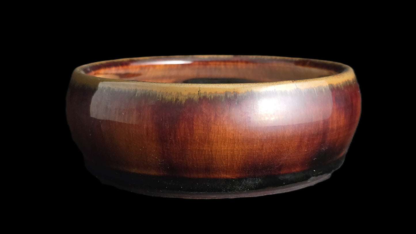 Bonsai Pot, Lava Glaze Round 1-26 - 5.5" X 2"