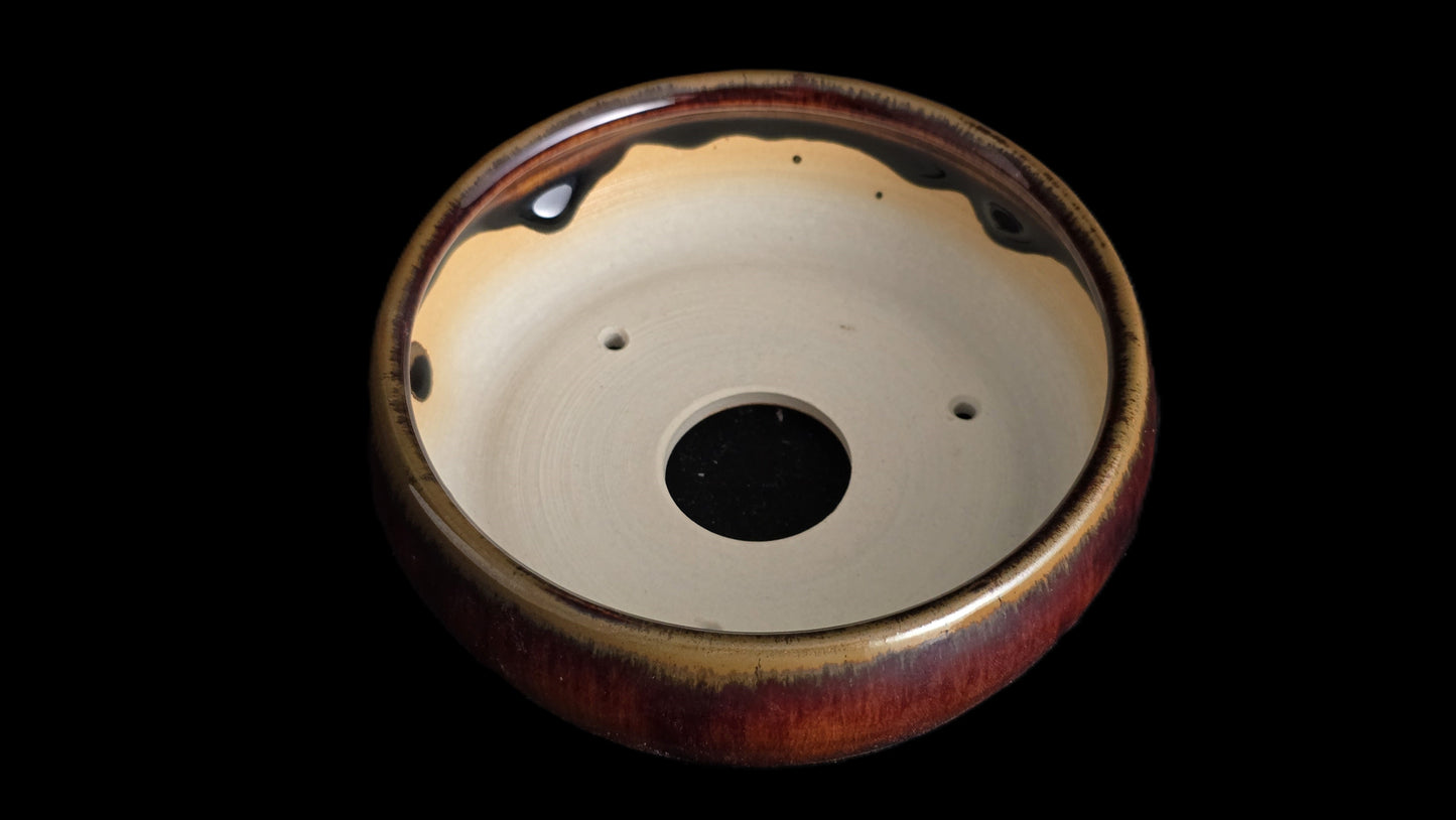 Bonsai Pot, Lava Glaze Round 1-26 - 5.5" X 2"