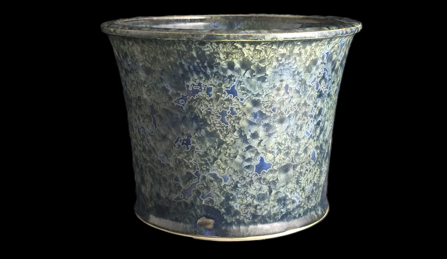 Bonsai Pot, Blue Crystal Round 1-26 - 7" X 5.5"t