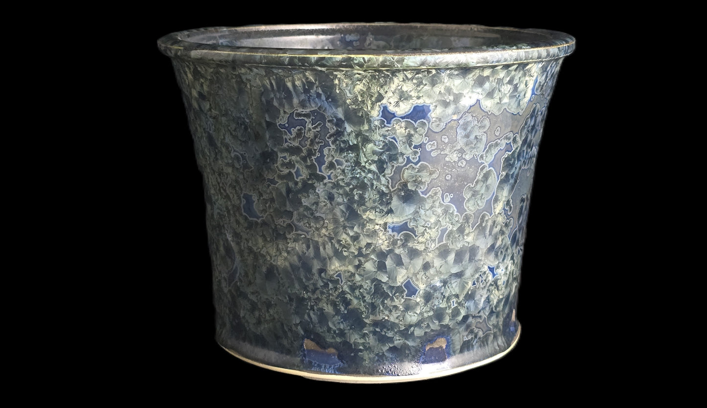 Bonsai Pot, Blue Crystal Round 1-26 - 7" X 5.5"t