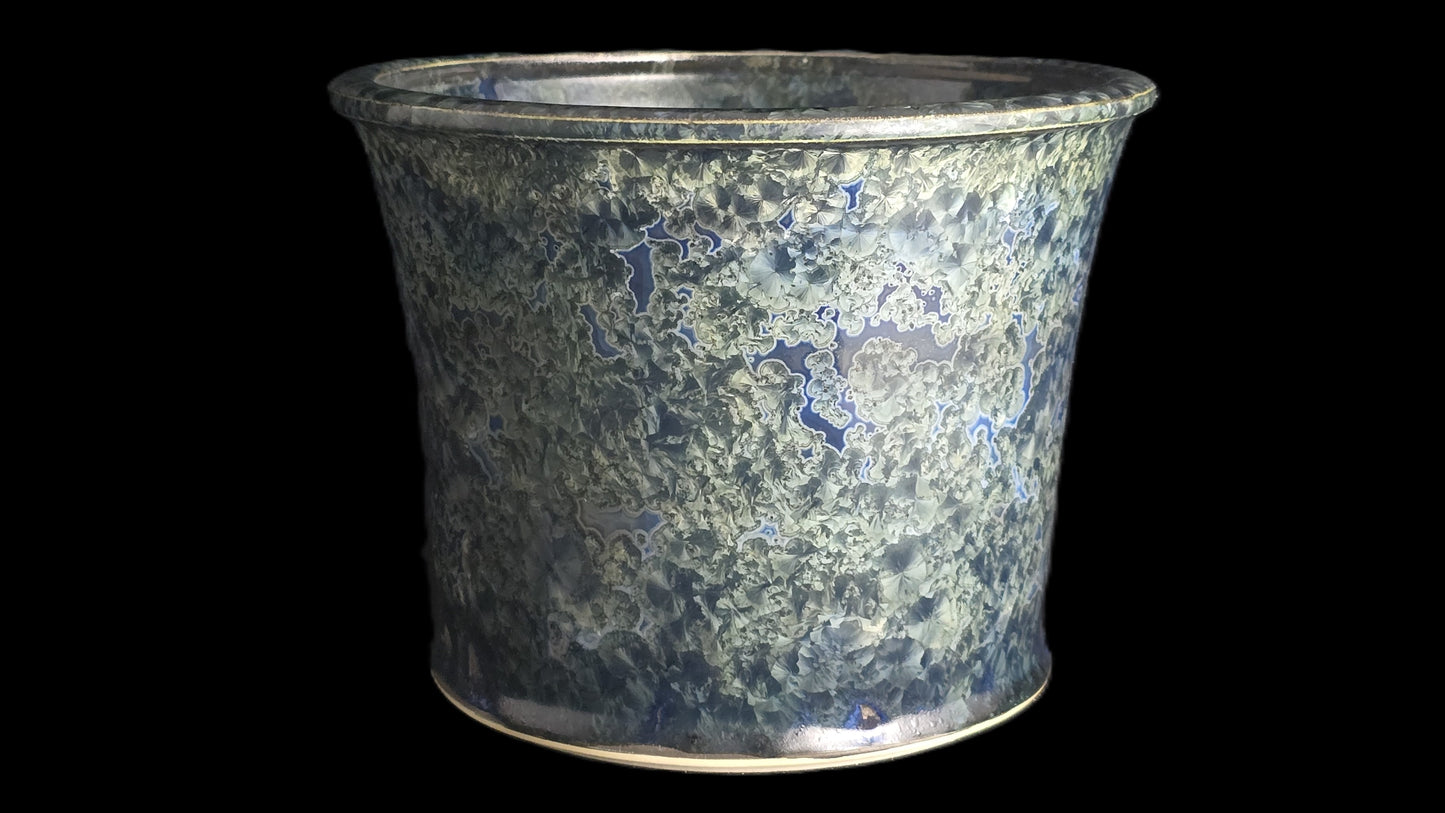 Bonsai Pot, Blue Crystal Round 1-26 - 7" X 5.5"t