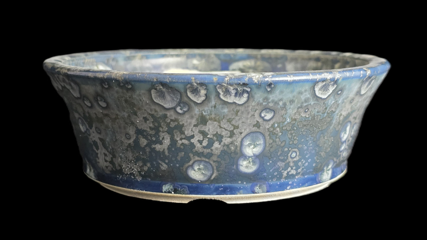 Bonsai Pot, Blue Crystal Round 1-26 - 5.5" X 2"