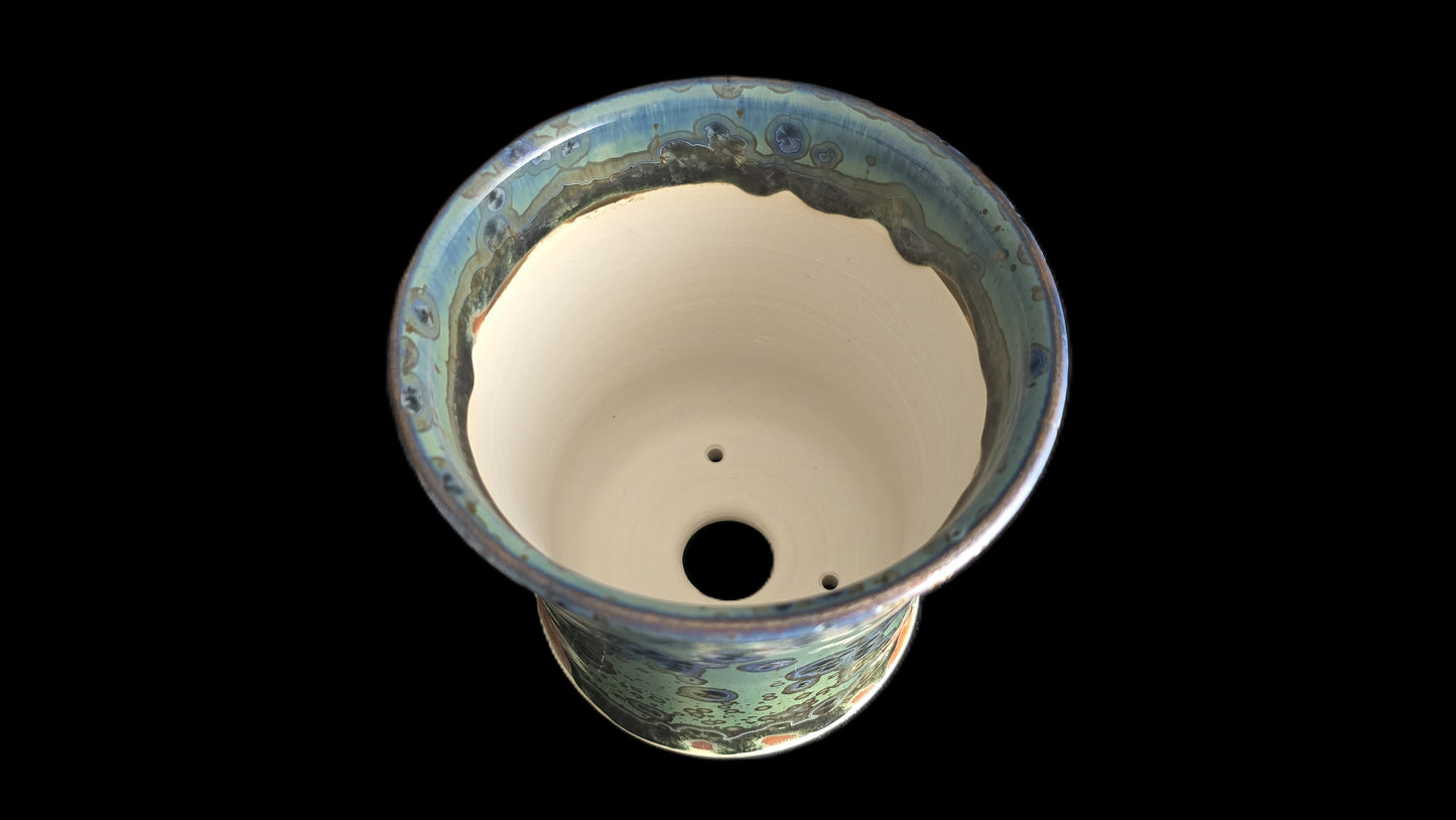 Bonsai Pot, Ocean Crystalline Round 1-26 - 5" X 5"