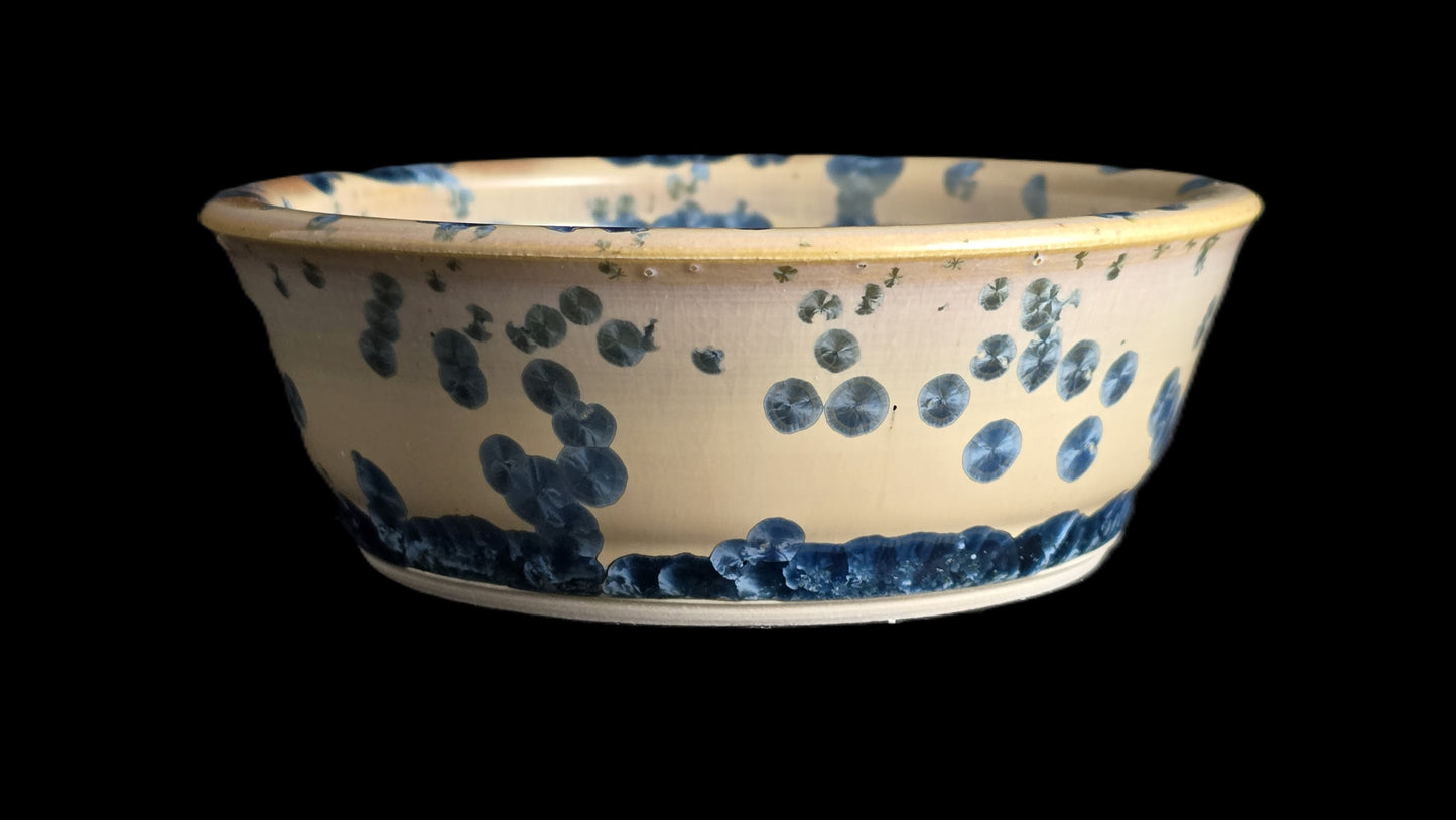 Bonsai Pot, Creamy Crystalline Round 1-26 - 5" X 1.75"