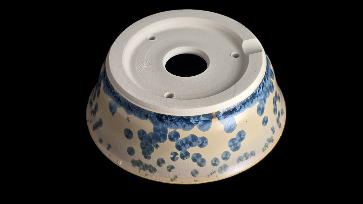 Bonsai Pot, Creamy Crystalline Round 1-26 - 5" X 1.75"