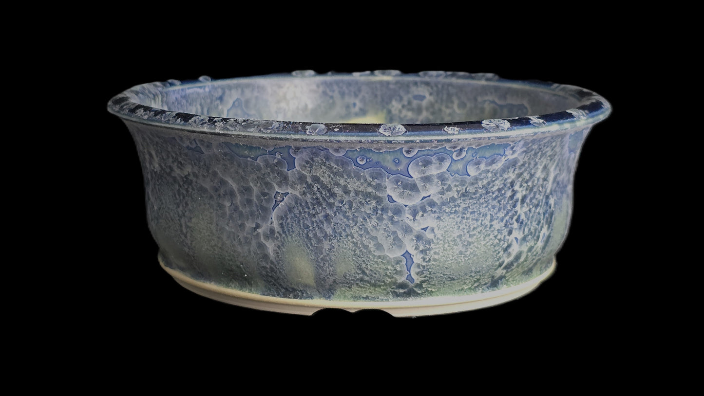 Bonsai Pot, Matte Crystalline Round 1-26 - 7" X 2.5"
