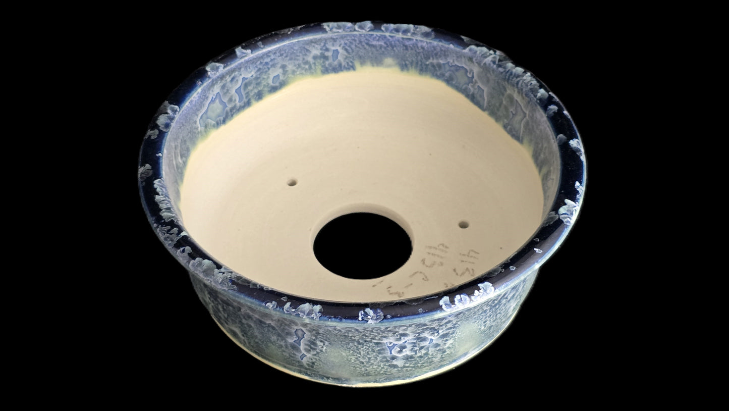 Bonsai Pot, Matte Crystalline Round 1-26 - 7" X 2.5"