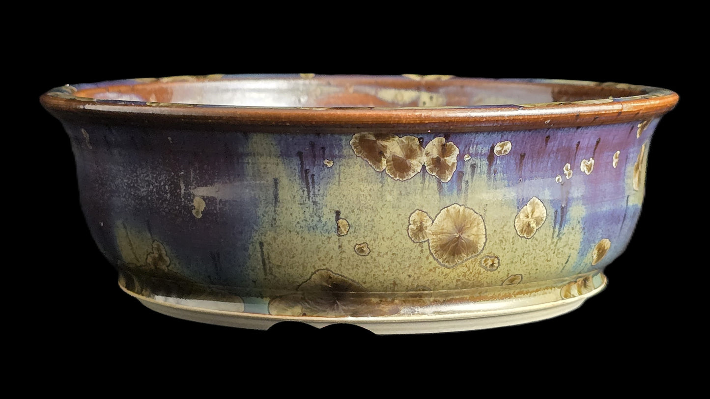 Bonsai Pot, Crystalline Round 1-26 - 6.25" X 2.25"