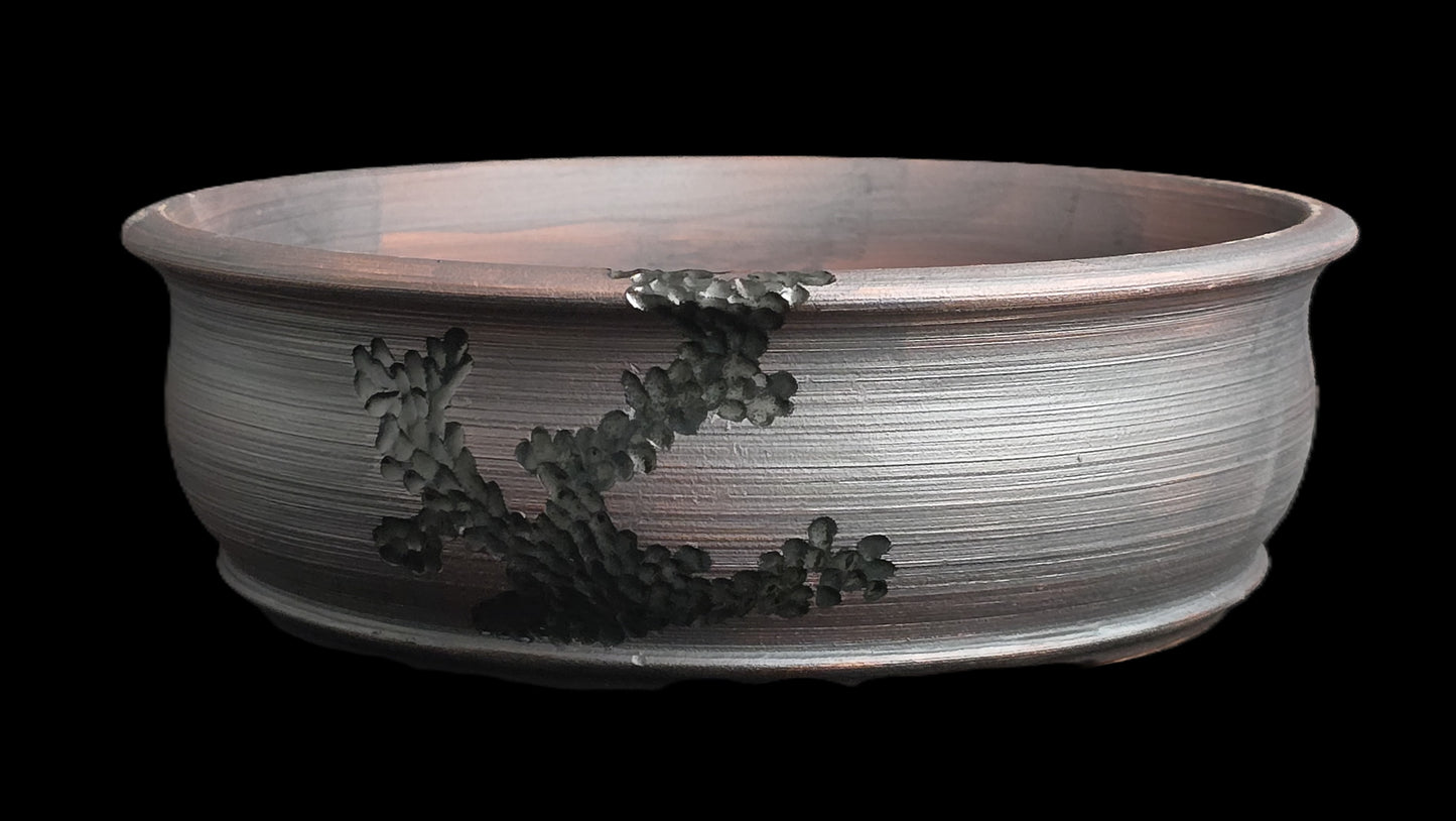Bonsai Pot, Carved Round 1-26 - 7.5" X 2.5"