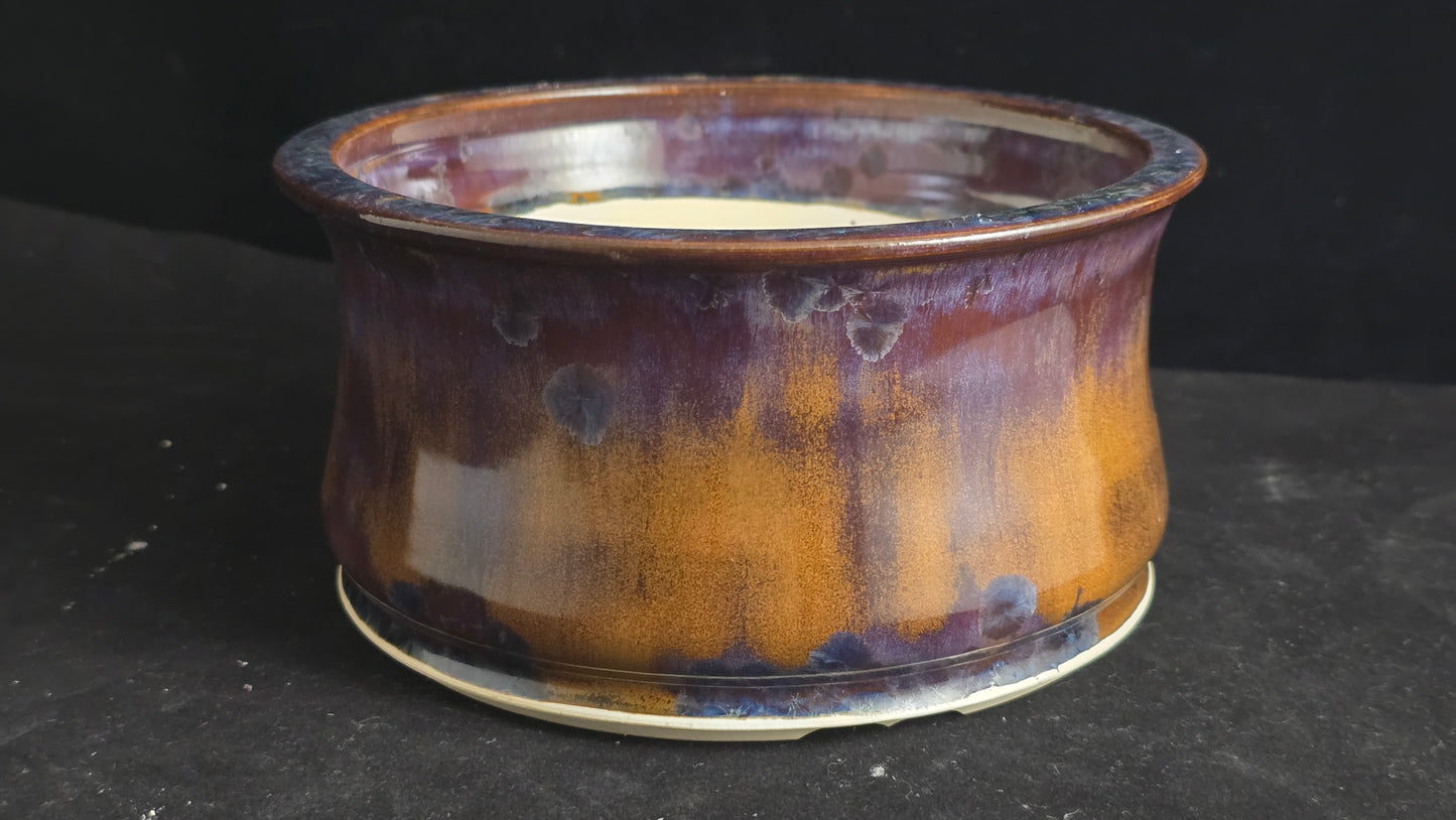 Bonsai Pot, Crystalline Round 2-26 - 6.25" X 3"