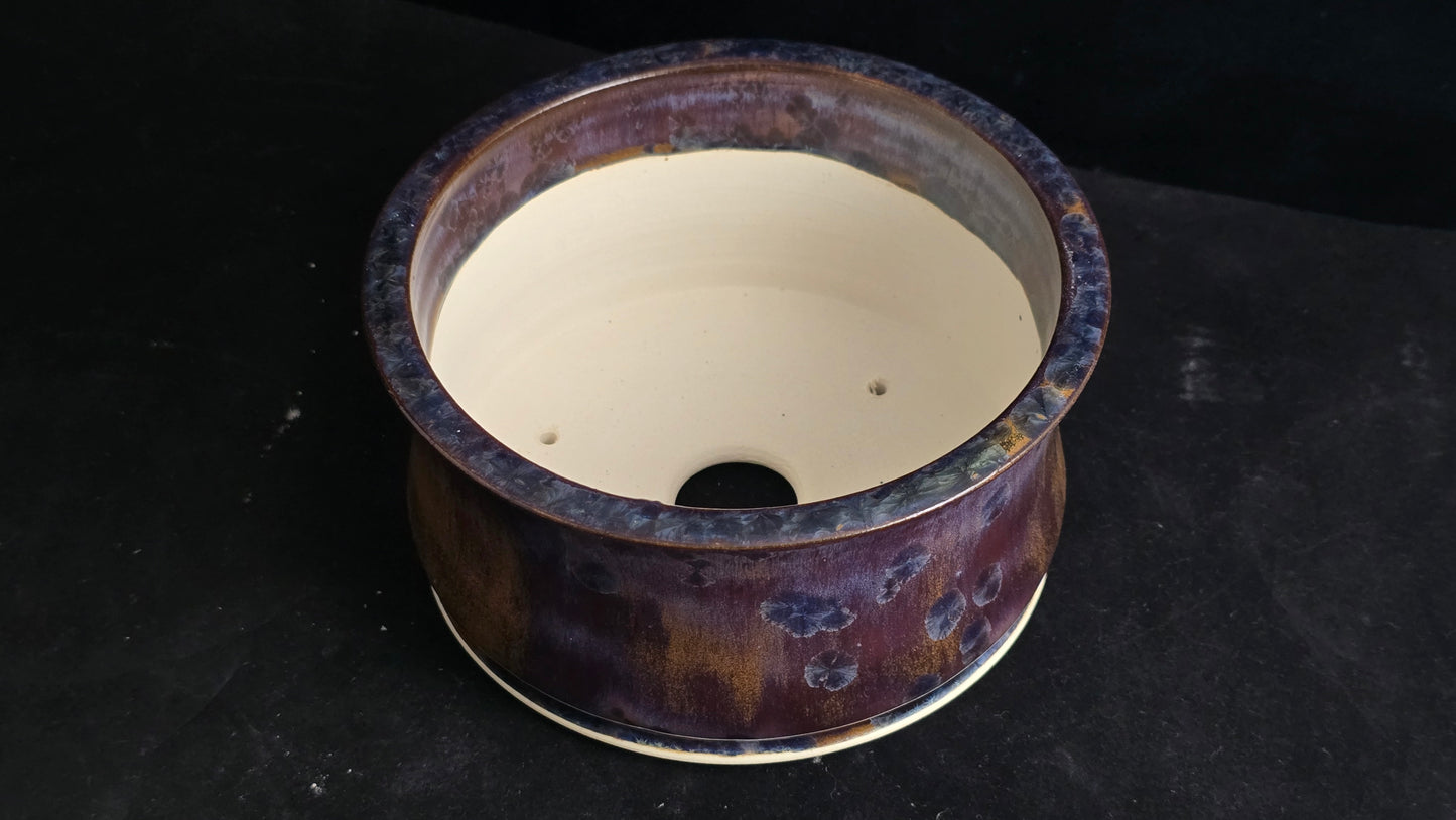 Bonsai Pot, Crystalline Round 2-26 - 6.25" X 3"
