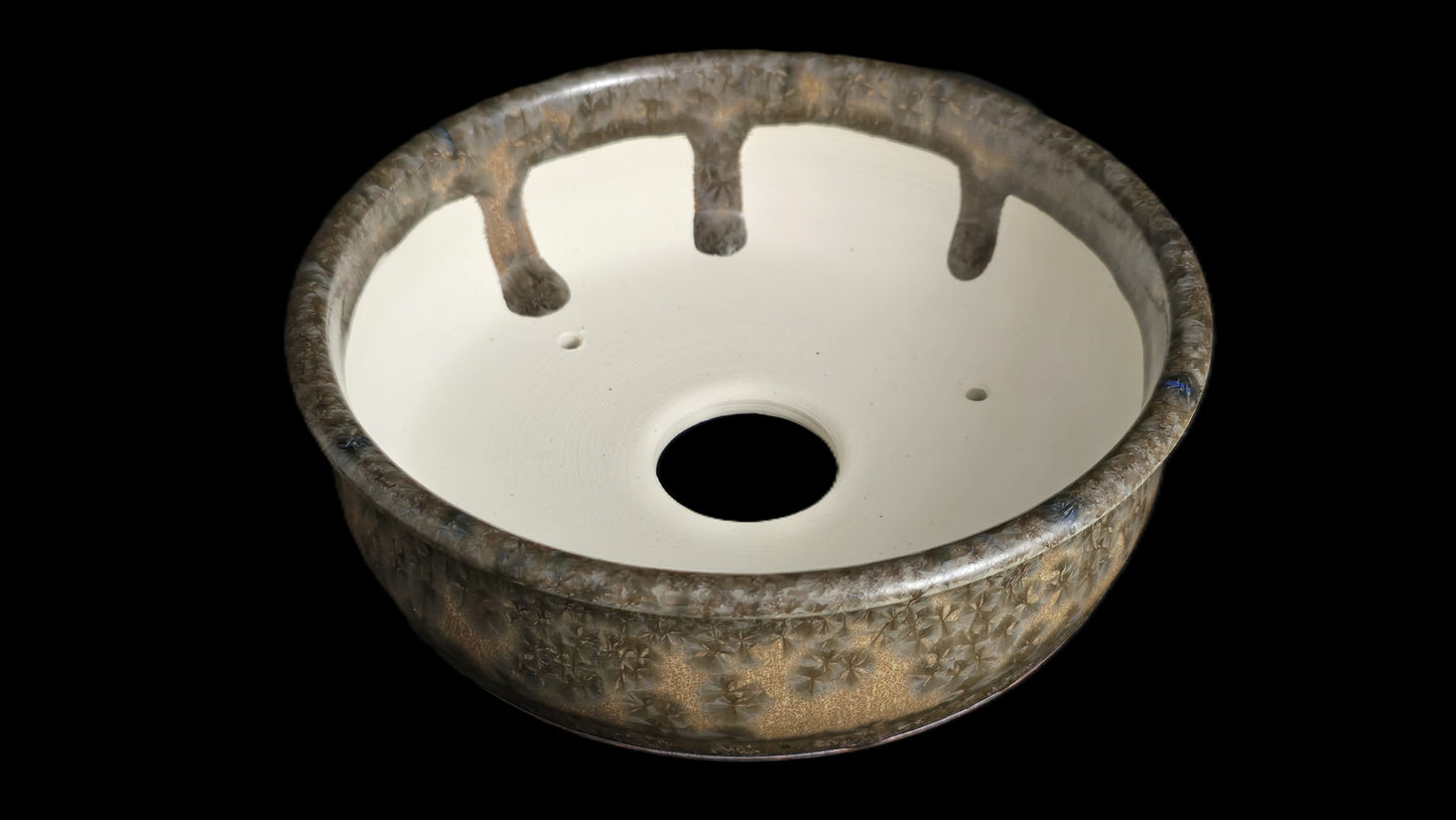 Bonsai Pot, Crystalline Round 1-26 - 6.5" X 2"