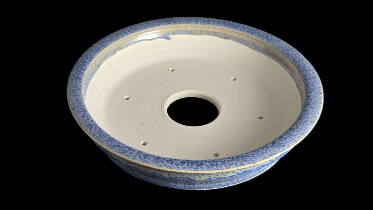 Crystalline round bonsai pot 10-26 top view