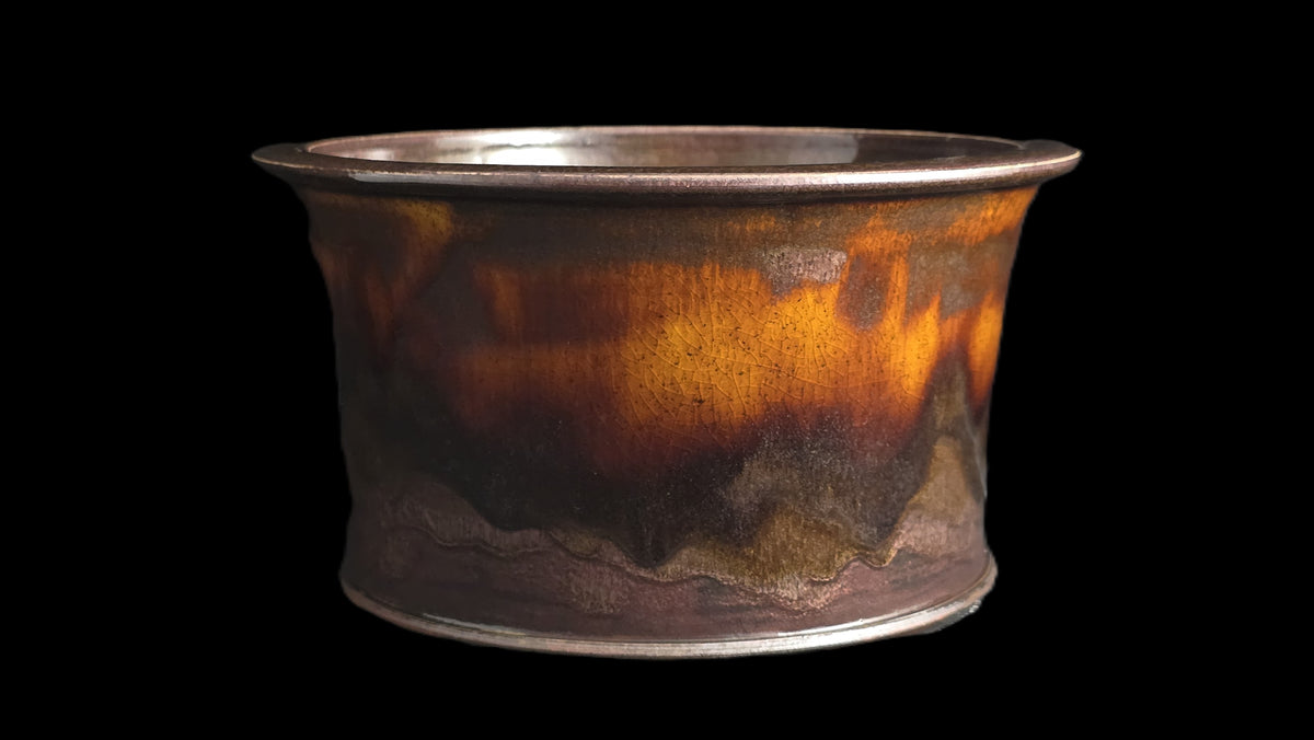 Lava semi-cascade bonsai pot 10-26 side view 1
