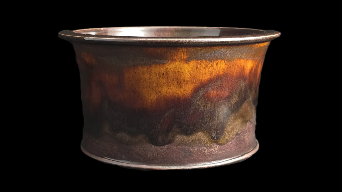 Lava semi-cascade bonsai pot 10-26 side view 3
