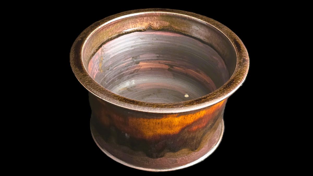 Lava semi-cascade bonsai pot 10-26 top view