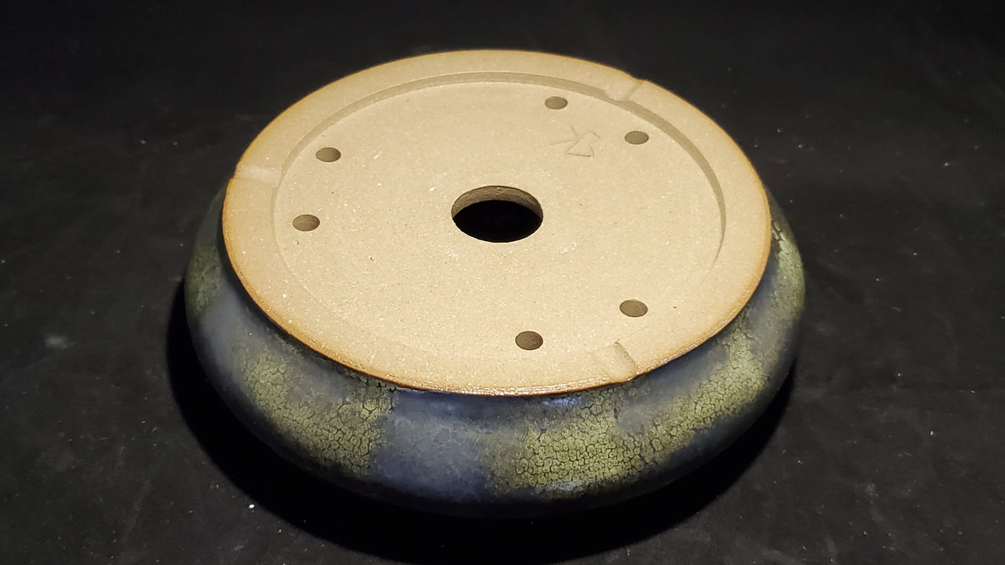 Bonsai Pot Round 10-22-1002(snakeskin glaze)